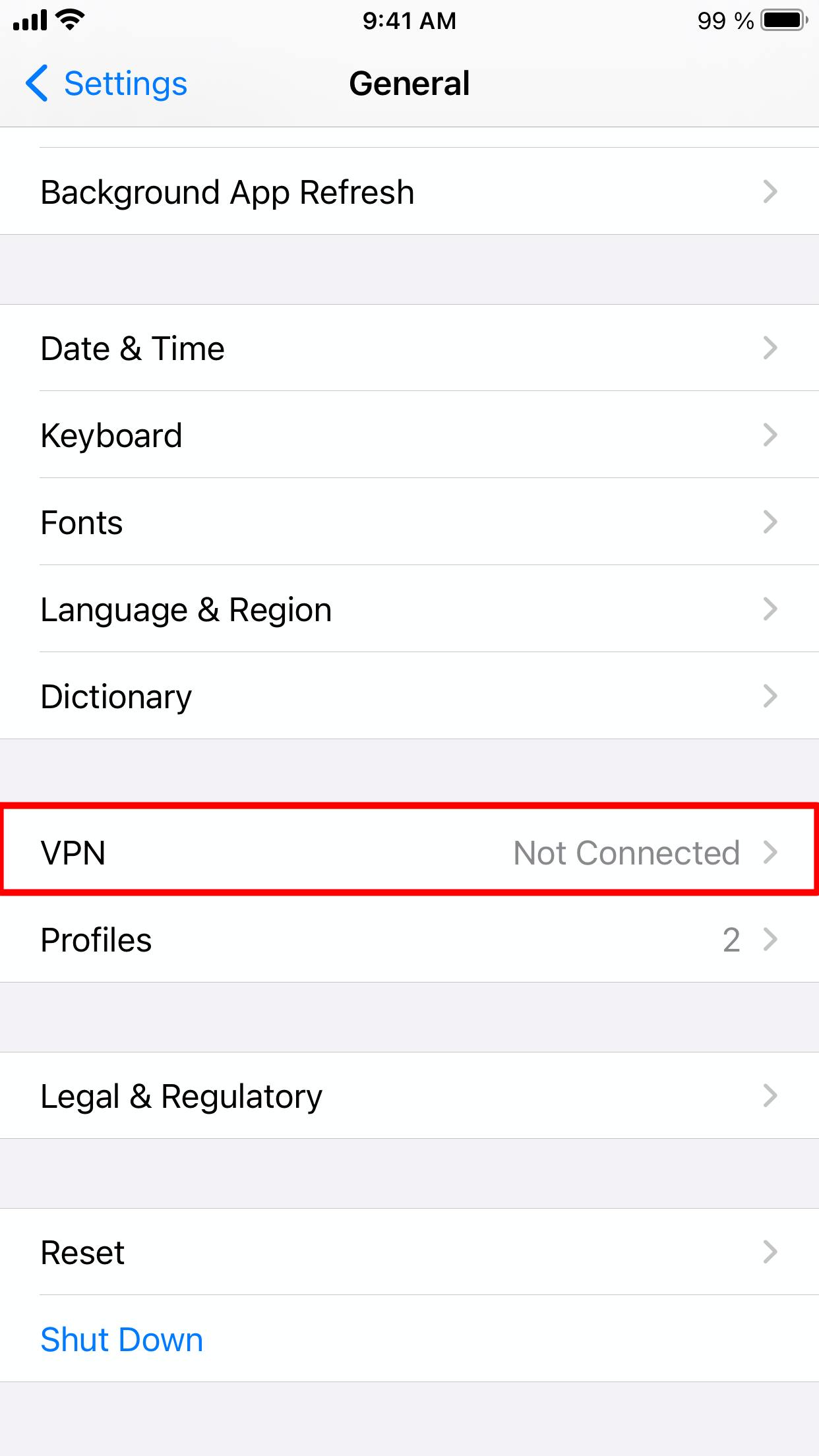 iOS VPN configuration